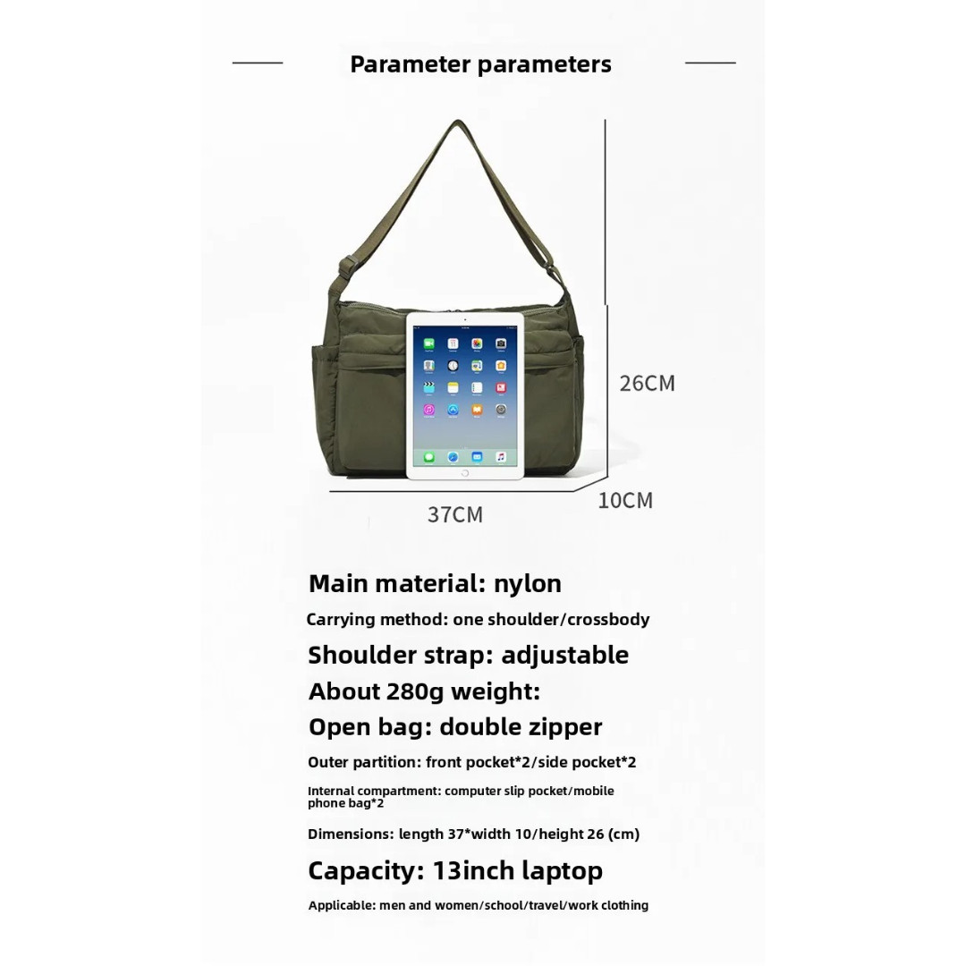UNIQLO Casual Multi-pocket Messenger Bag Men Women Shoulder Bag Travel Sport Bag
