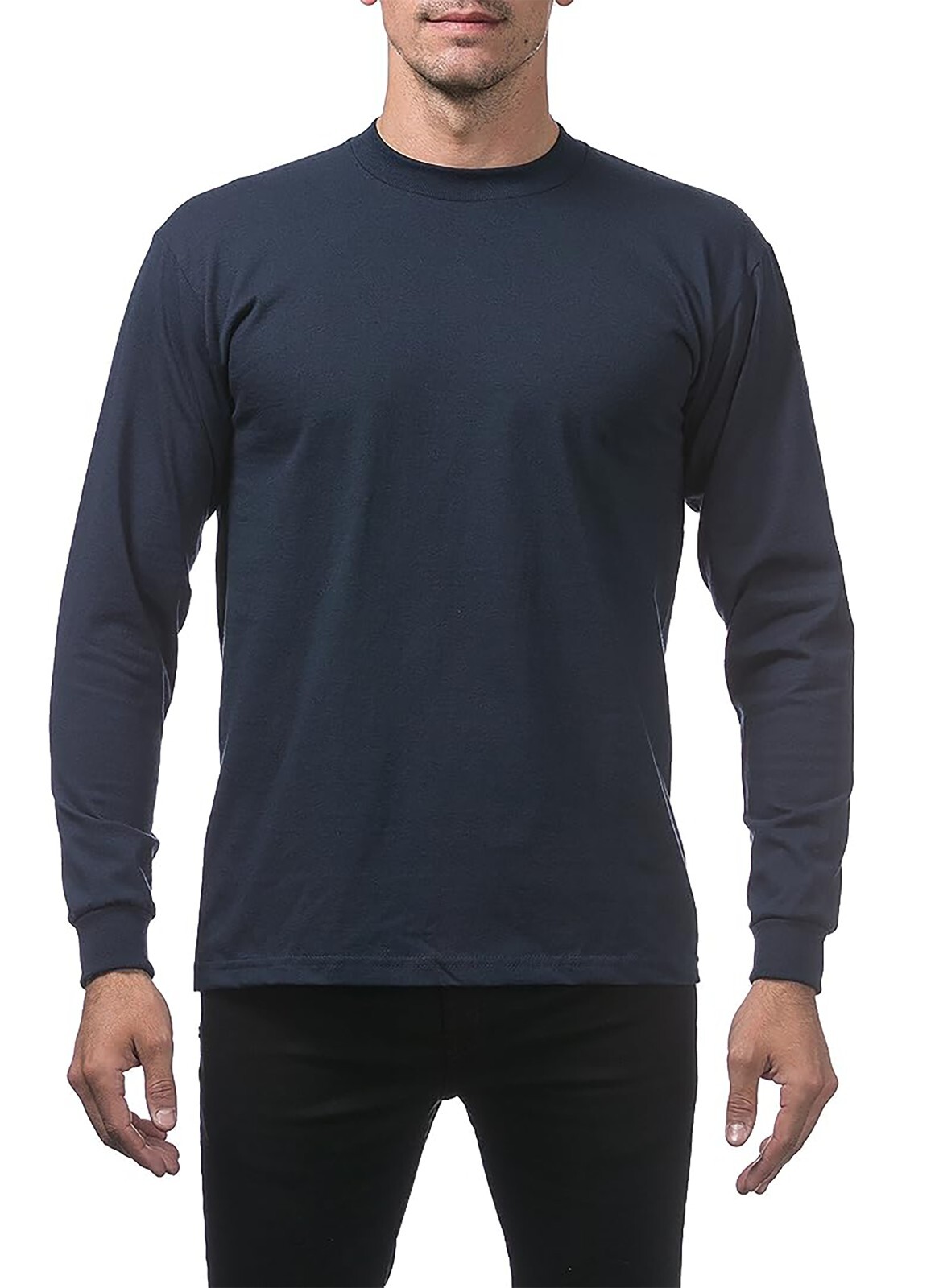 Pro Club Men’s 3-Pack Heavyweight Cotton Long Sleeve Crew Neck T-Shirt