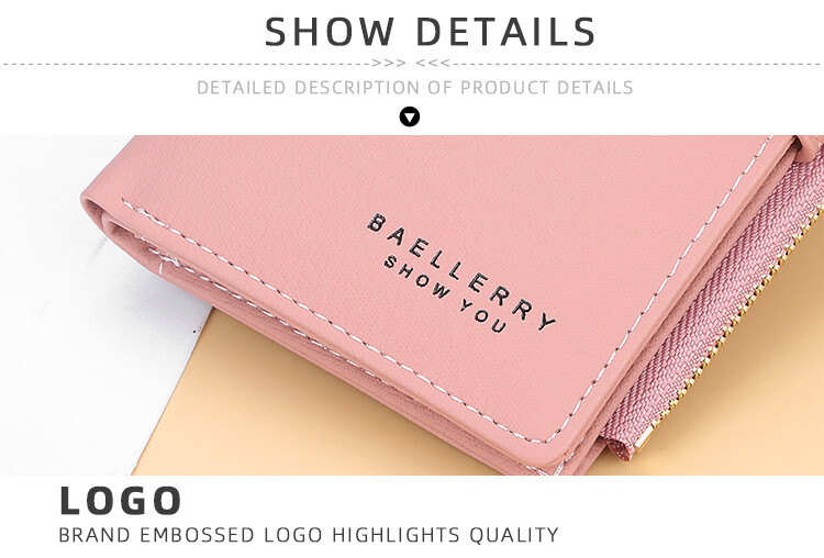Womens Slim Bifold Wallet with Hasp Safe Card Holder Bag Zipper Coin Pocket Gift
