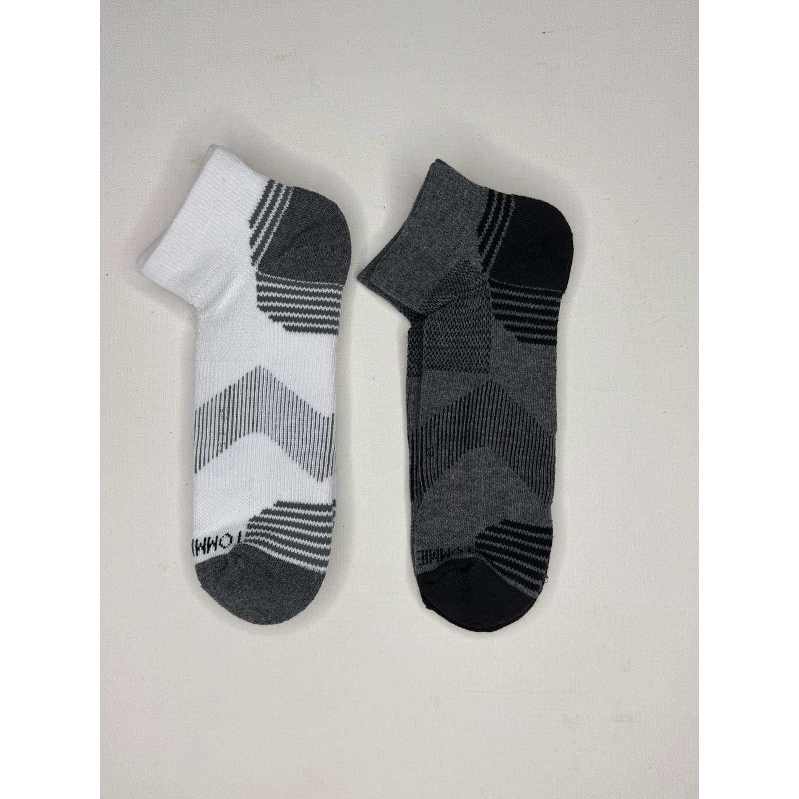 Tommie Copper Men Compression Socks Ankle 6 Pack White Black Grey 9-11.5