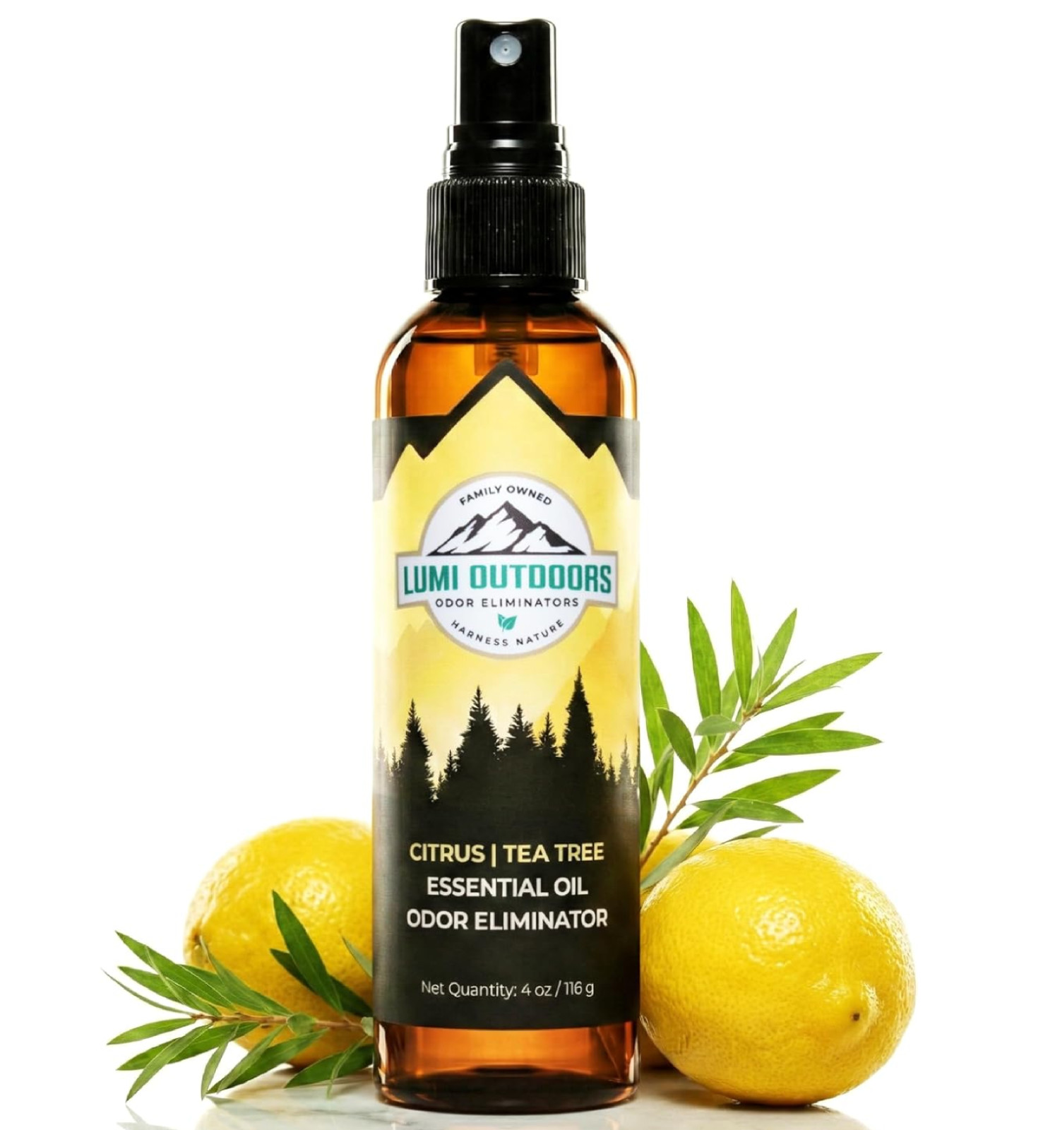 Lumi Outdoors Shoe Deodorizer Spray Citrus Tea Tree Odor Eliminator Freshener