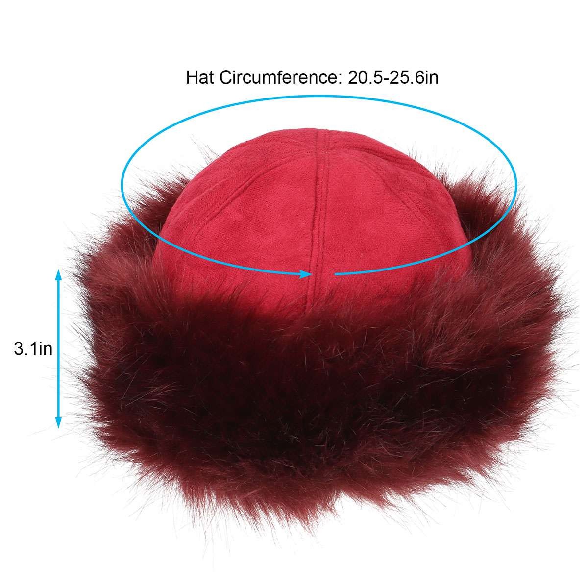 Women Round Russian Fluffy Faux Fox Fur Hat Winter Ear Head Warmer Ski Hats Cap