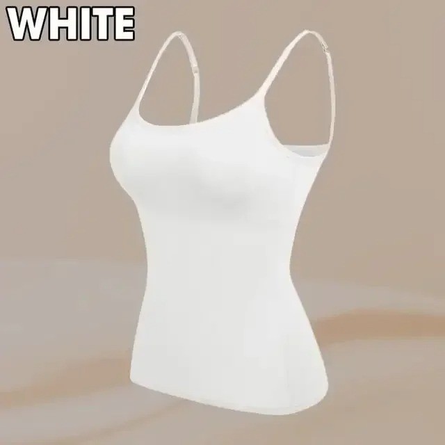 Women Camisole with Built in Shelf & Padded Bra Adjustable Strap Basic Tank Tops