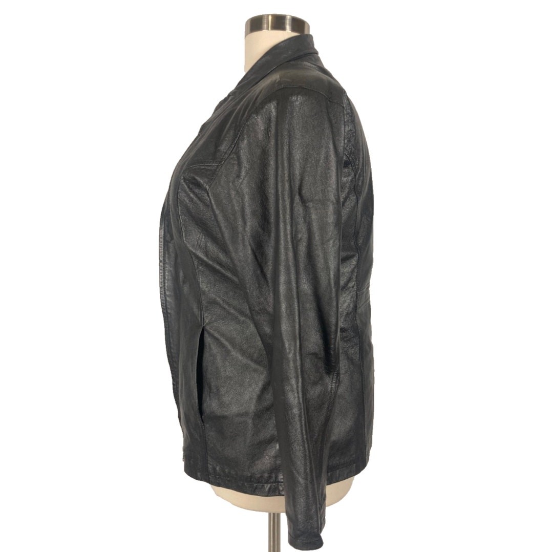 16 18 XL 1X Ben – Z Vintage Genuine Leather Motorcycle biker Jacket black pocket