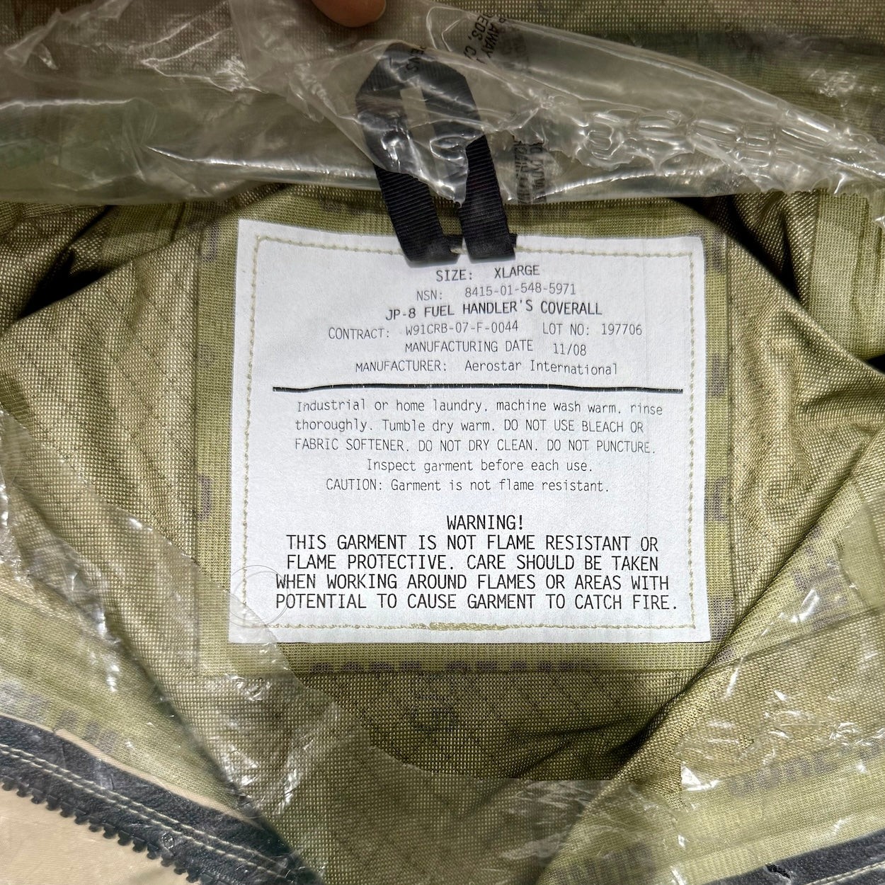 US Army Gore-Tex Fuel Handler’s Coveralls – Tan JP-8 – Various Sizes