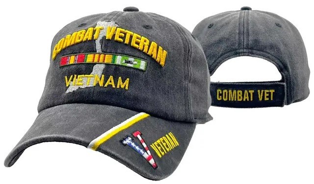 VIETNAM COMBAT VETERAN W/ CAMPAIGN RIBBONS HAT CAP SE ASIA REPUBLIC OF