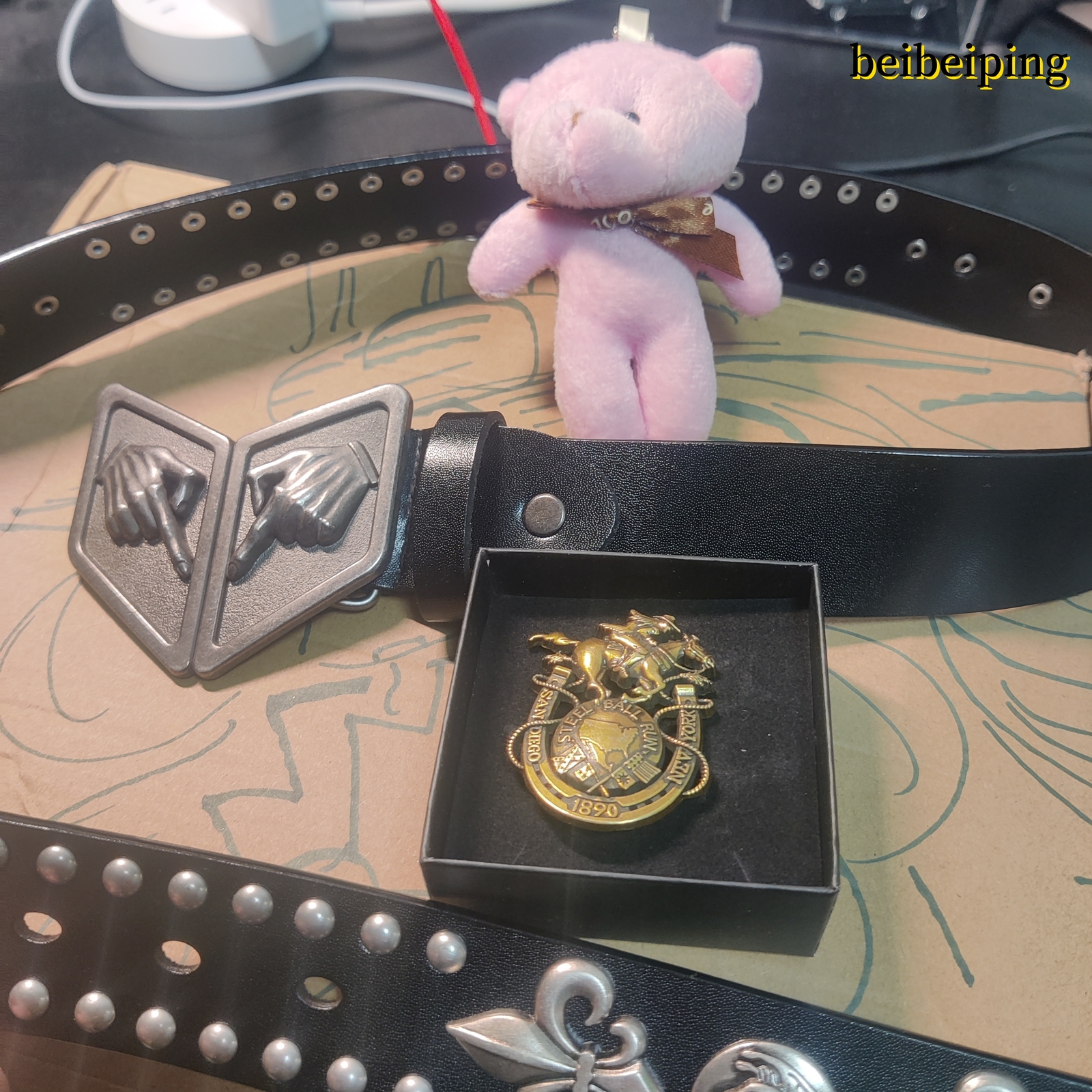 JoJo’s Bizarre Adventure SBR Belt Gyro Zeppeli Anime Cosplay Belt + Belt buckle