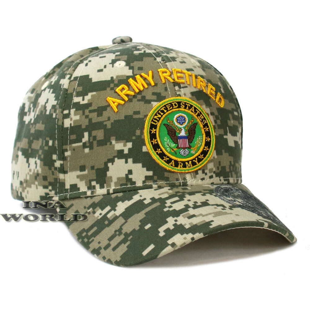 U.S. ARMY Hat Military ARMY RETIRED Official Licensed Baseball Cap- ACU Camo