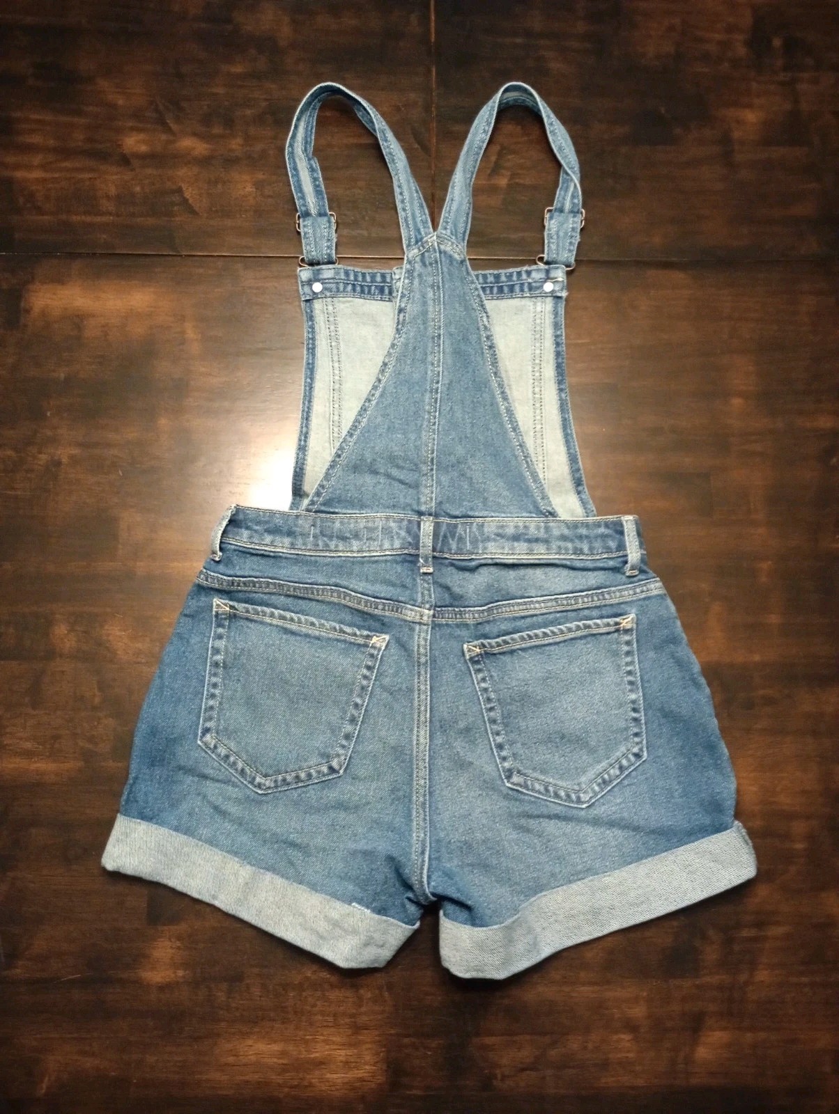 Hollister Denim Shortall Bib Overalls Sm High-Rise Mom Short Cargo Y2K Festival