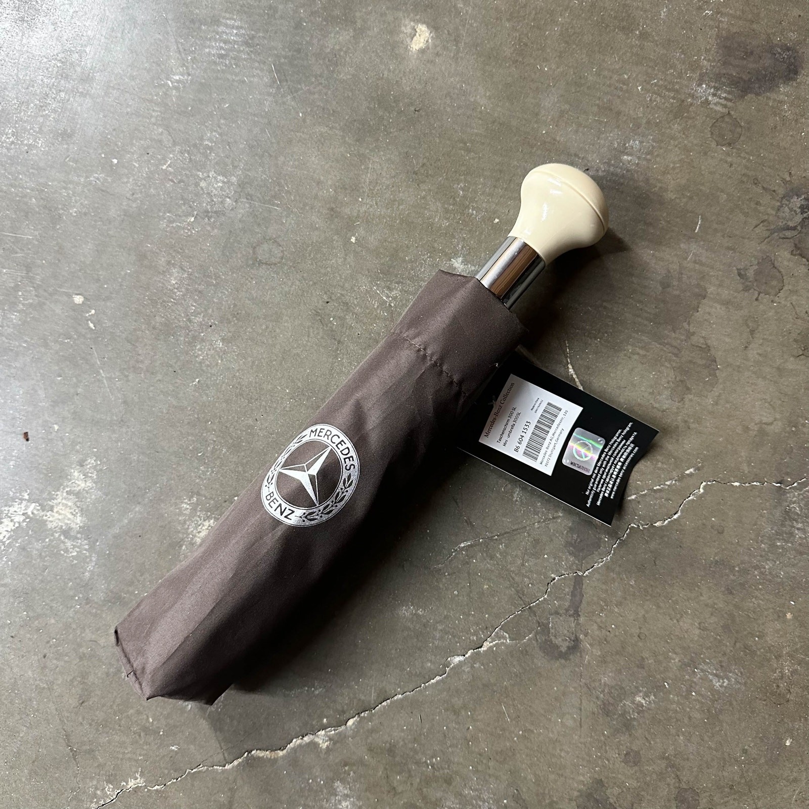 NEW Mercedes Benz Vintage 300 SL Original Compact Umbrella Brown Cream B66041533