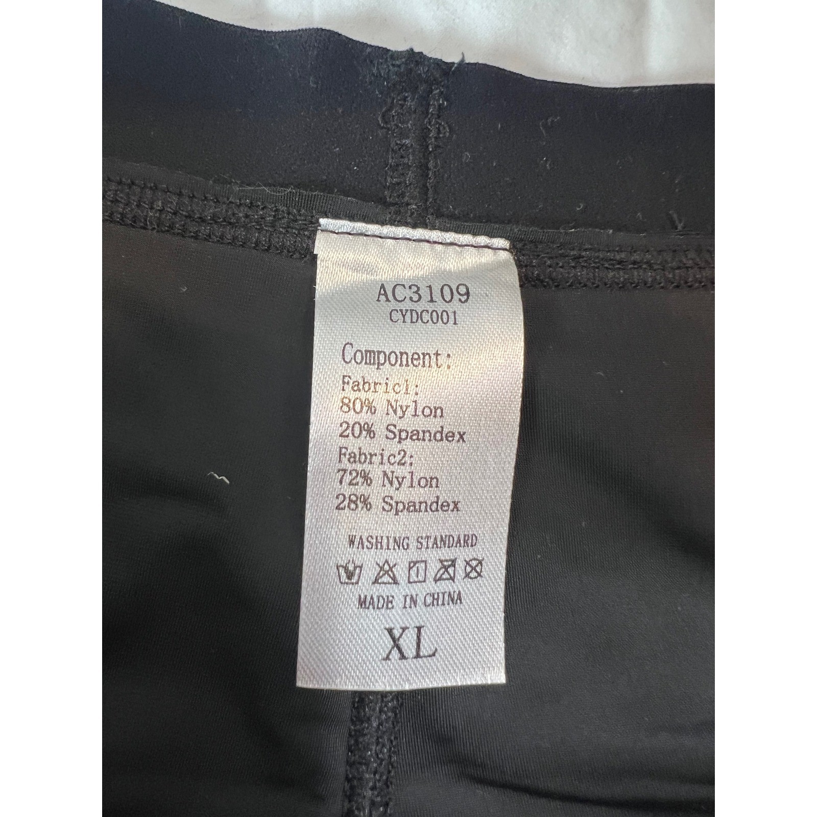 Black Padded Butt Lifter Shapewear Shorts Lace Trim Size XL AC3109