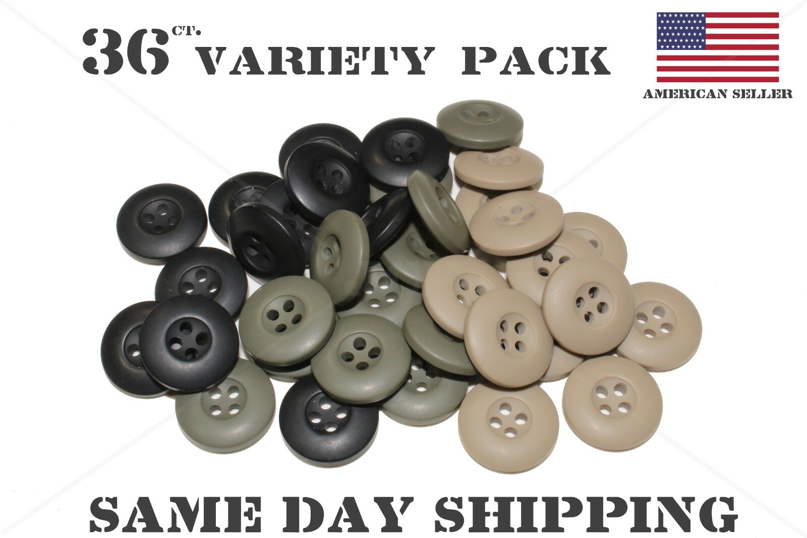 MILITARY BDU BUTTONS: CHOICE OF DIFFERENT COLORS OD GREEN BLACK KHAKI