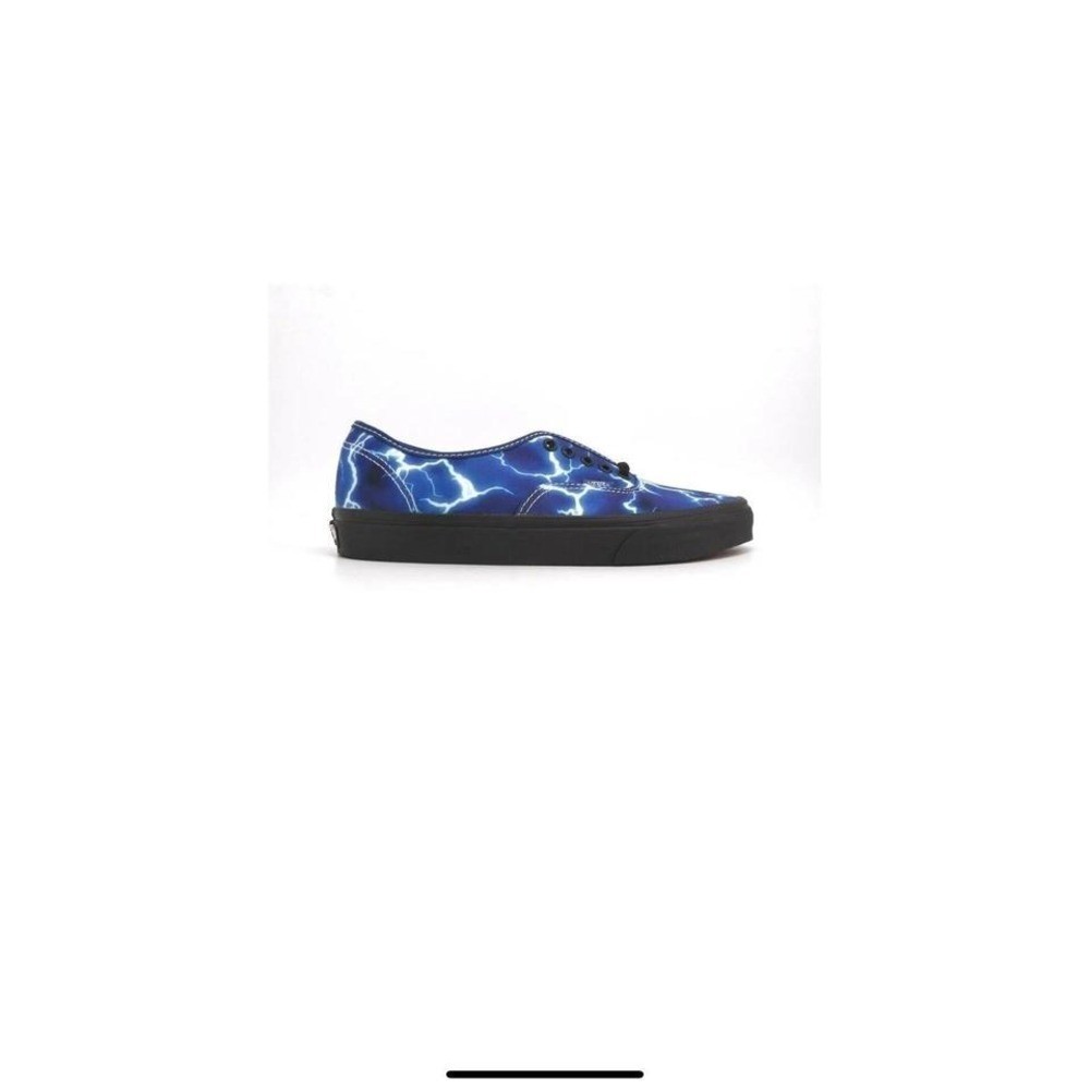 Vans Authentic Lightning Black/Blue VN0A5HZS9FT Skate Shoes Size 6.5