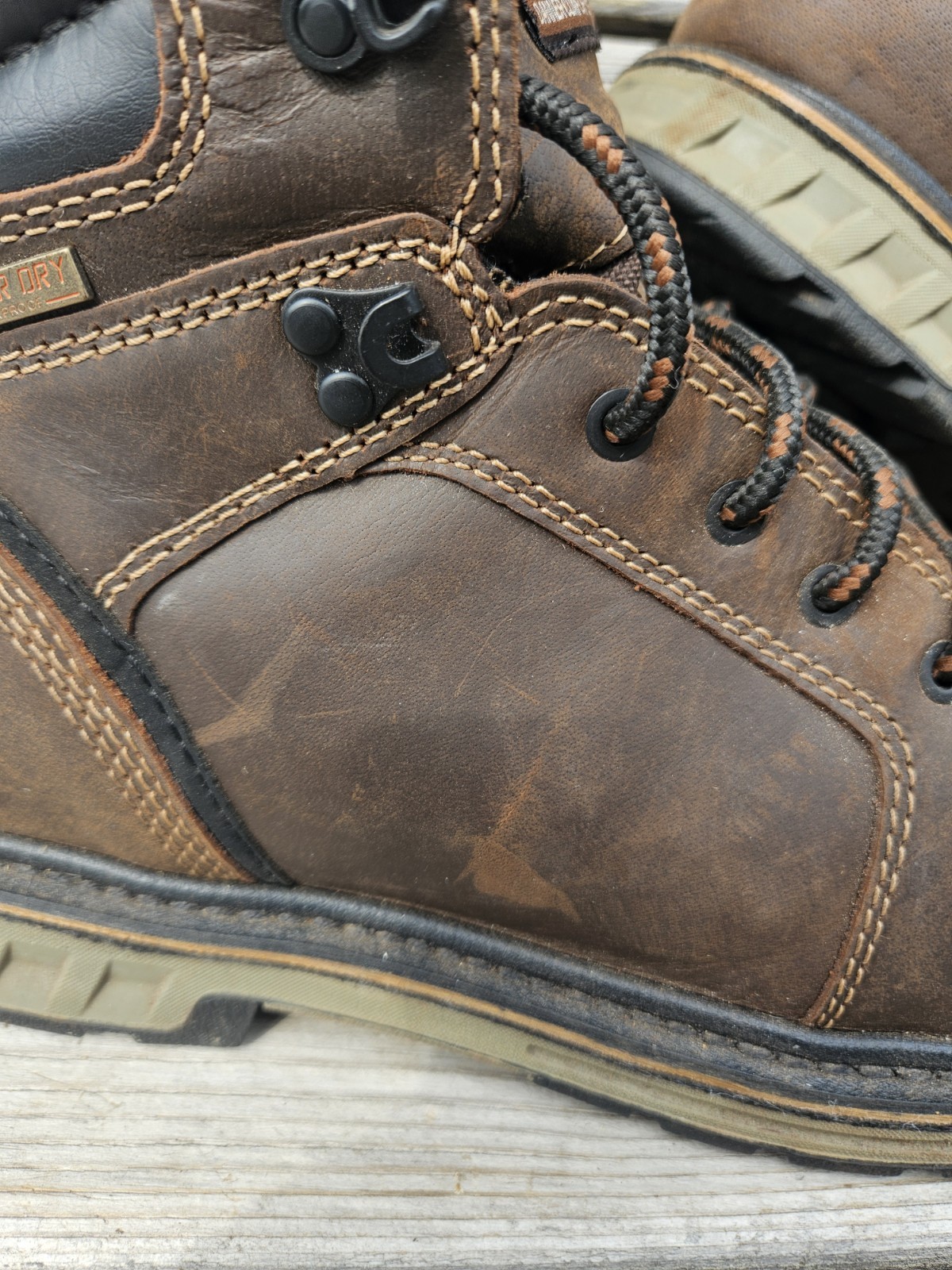 Danner steel yard 6″ ST boot 6 Mens 10.5 D Brown Tuff Toe Cover Lace Up 12531