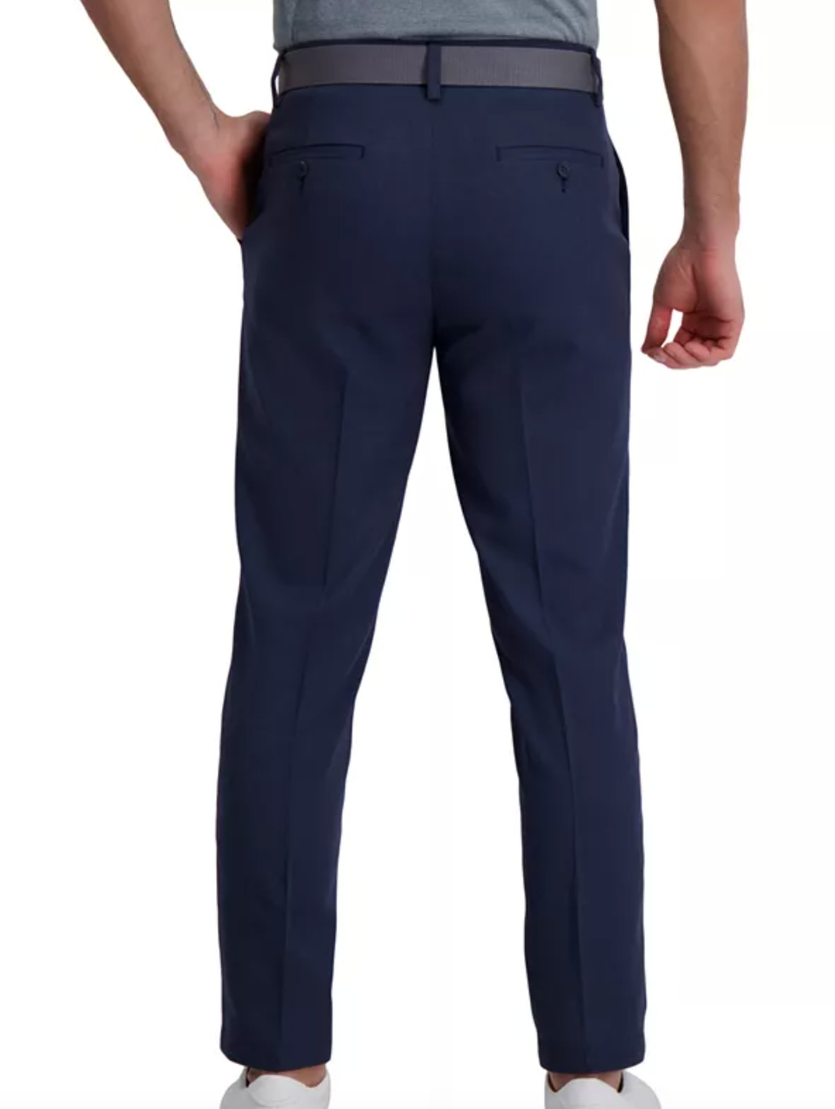 Men Haggar Cool Right Performance Flex Wrinkle Free Slim Fit Pants – Navy/Ink