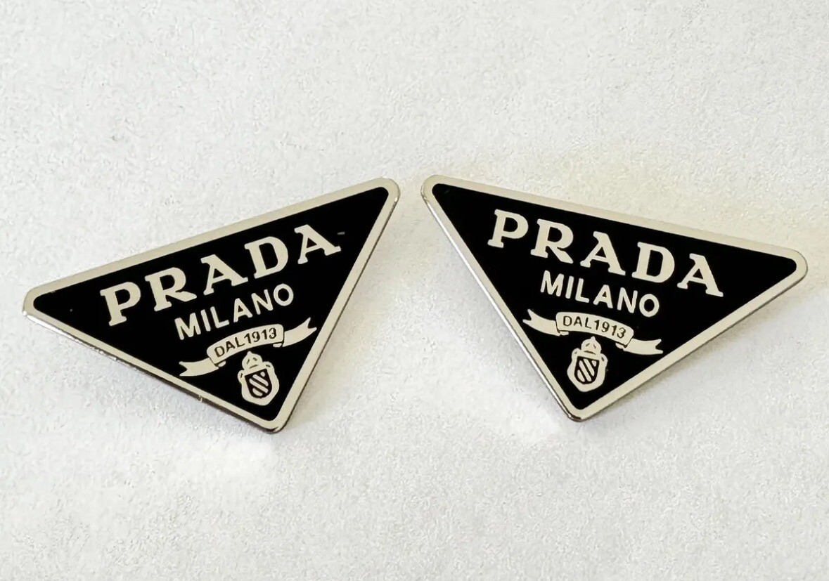 Prada 13ZS 14ZS Sunglasses Triangle Logo Replacement Parts Black Silver 1-Pair