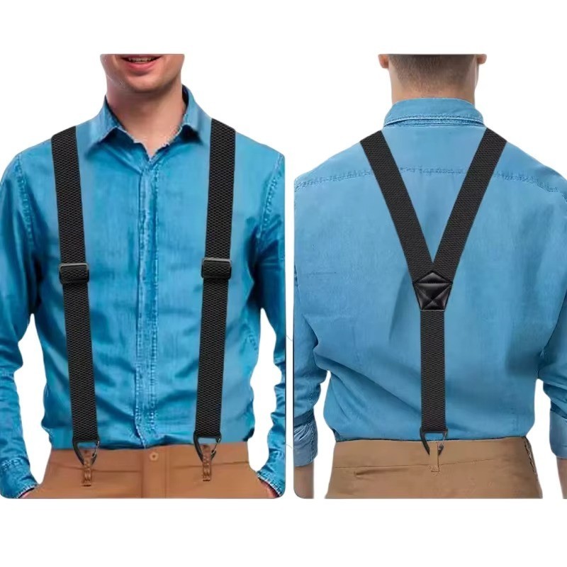 Suspenders for Men Heavy Duty, X Shape Back Hidden Suspender 1.5″ Under Clothing