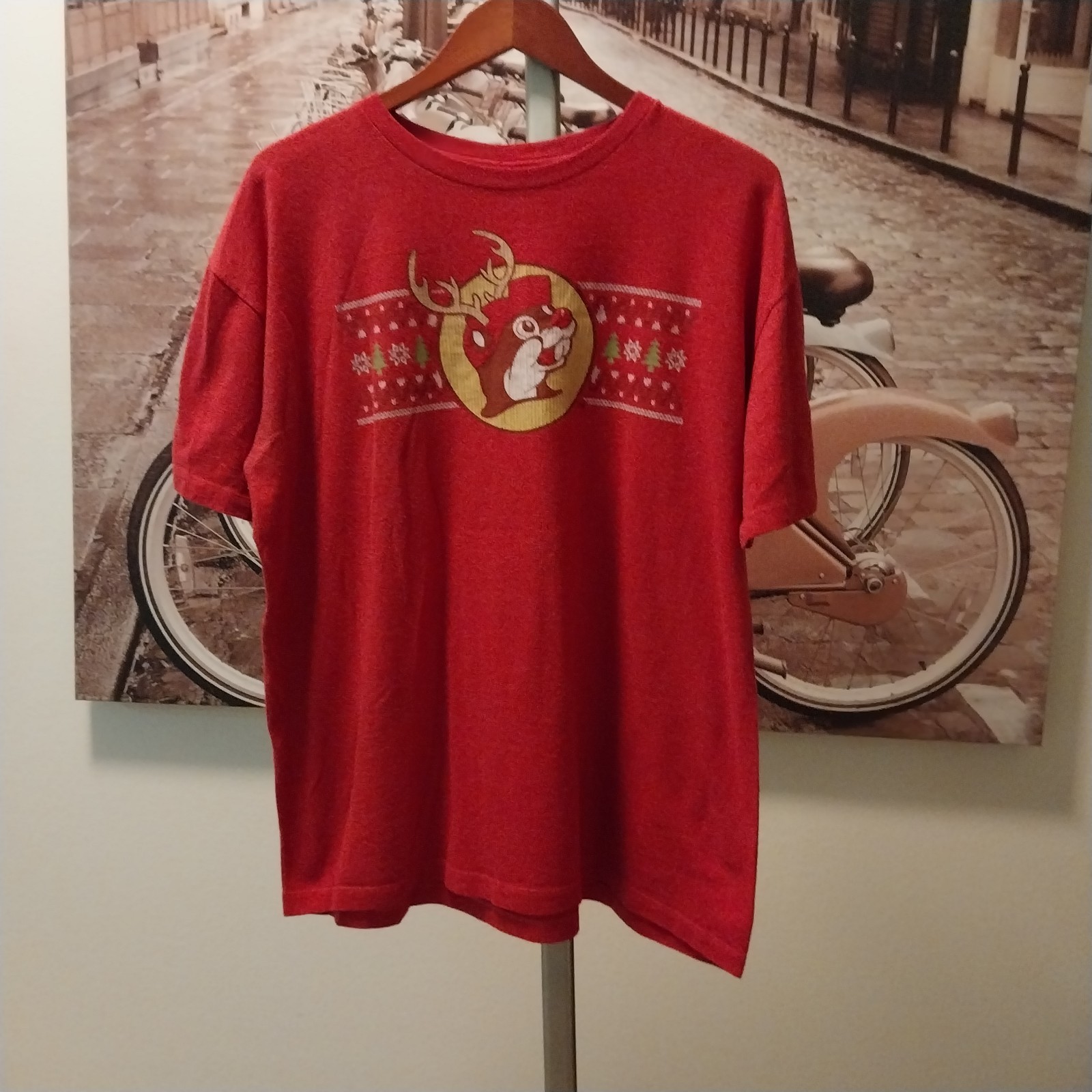 Buc ees Christmas Most Famous Beaver All T-shirt Adult XLRed Short Sleeve