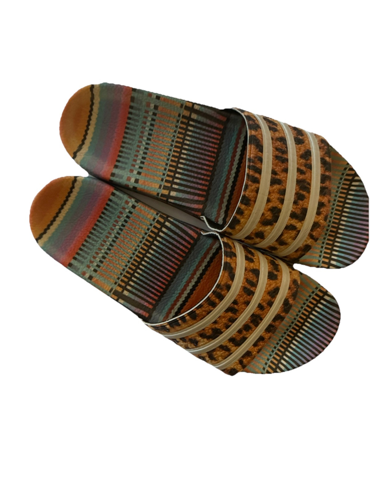 Adidas Women’s Sz 10 Adilette Farm Brazilian Dance Leopard Slide Sandals #CM8223