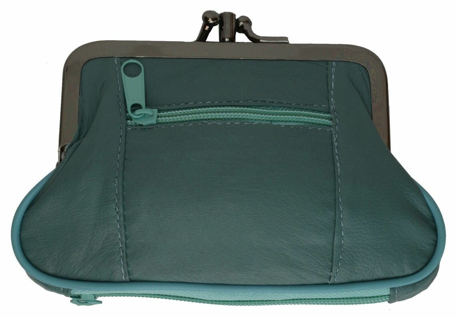 WOMEN’S COIN PURSE SIZE DOUBLE FRAME WITH 2 ZIPPER CHANGE PURSE 5″ x 3 3/16″
