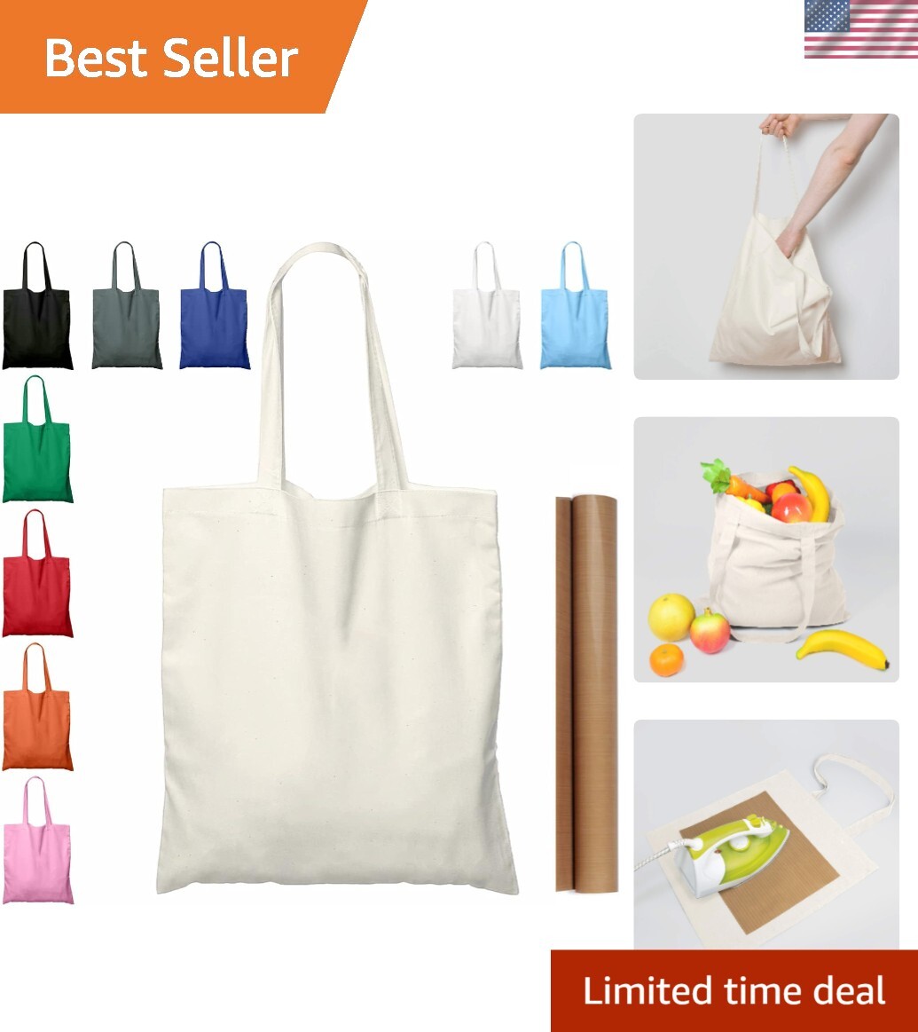 Versatile 15”x16” Cotton Tote Bags with Teflon Sheet – Bulk Eco-Friendly Packs