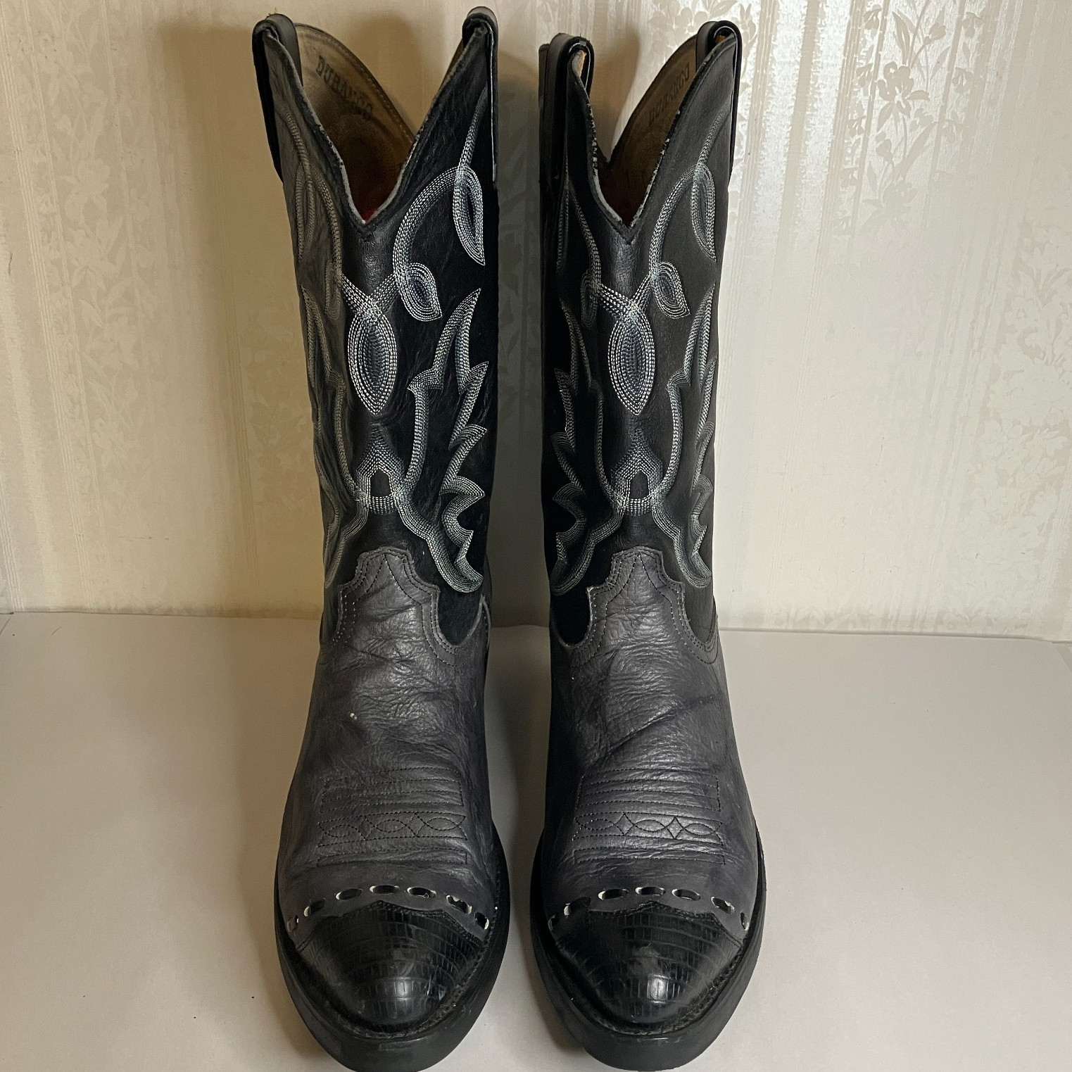 Durango Gray Black Wingtip Cowboy Boots Men’s 11D TR787 Oil Resistant Sole 11 D