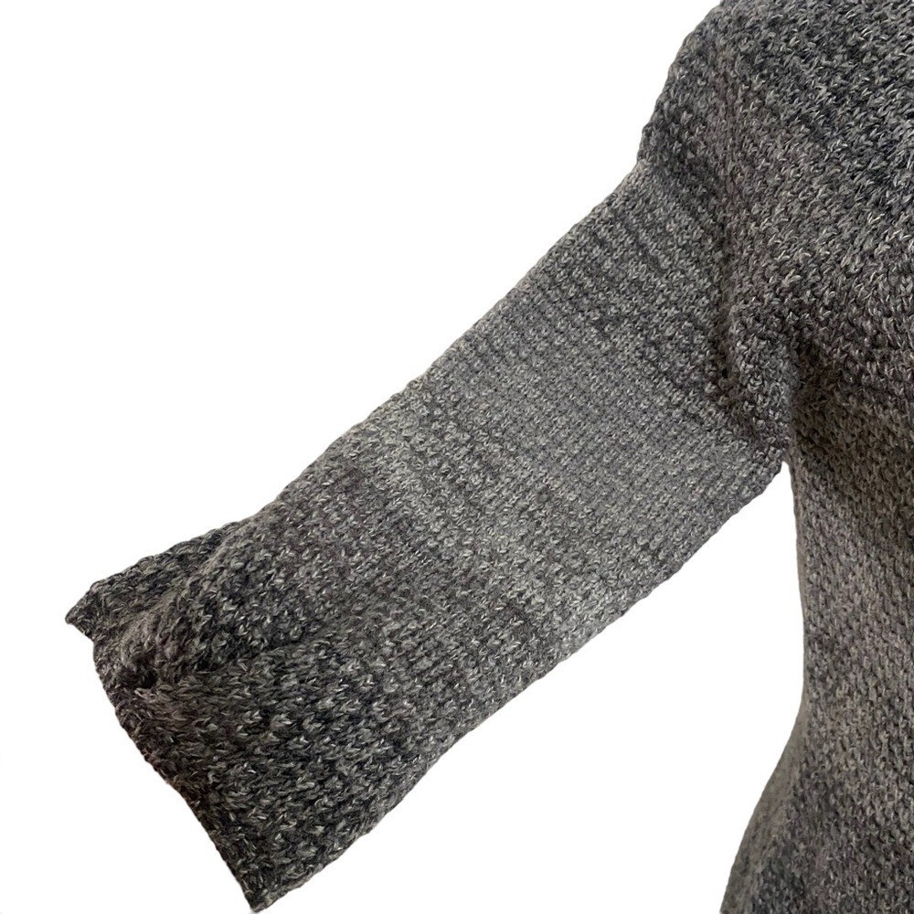 A.N.A. Gray Ombré Knit Crew Neck 3/4 Bell Sleeve Sweater Size Petite Medium