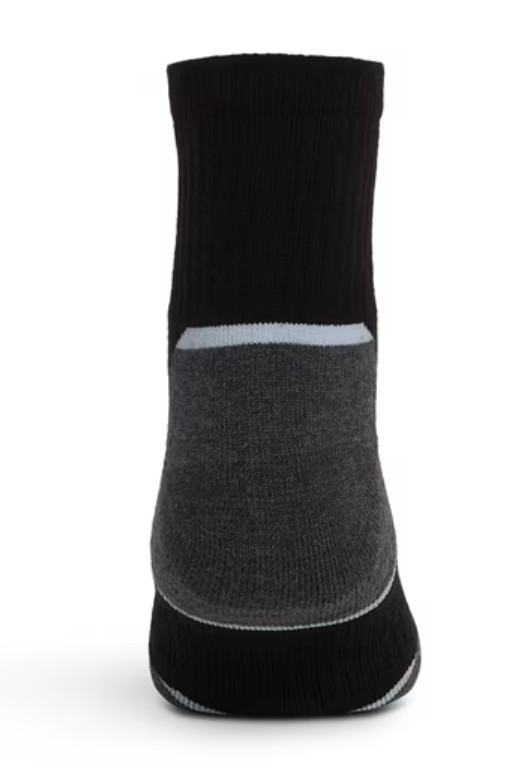 Wrangler Five Star Mens Quarter Socks 12 Pack Black Grey Cushion Size 6-12 NWT