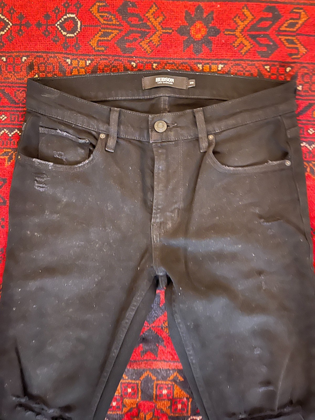 HUDSON ZACK Skinny Jeans Mens 29×32 Black KEEP Wash NWT Designer Saks $225