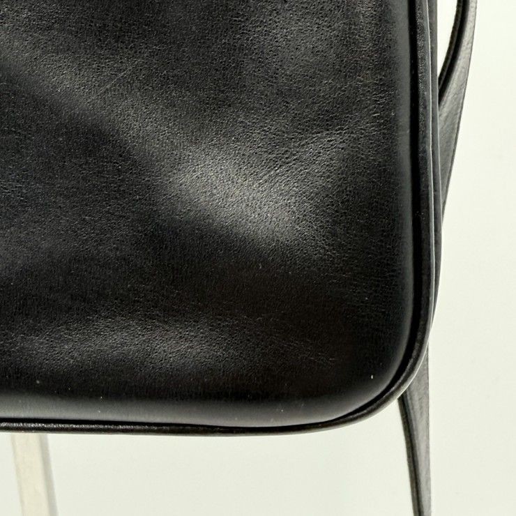 CELINE (Celine) Carriage Hardware Vintage Shoulder Bag Leather Black Gold Hardwa