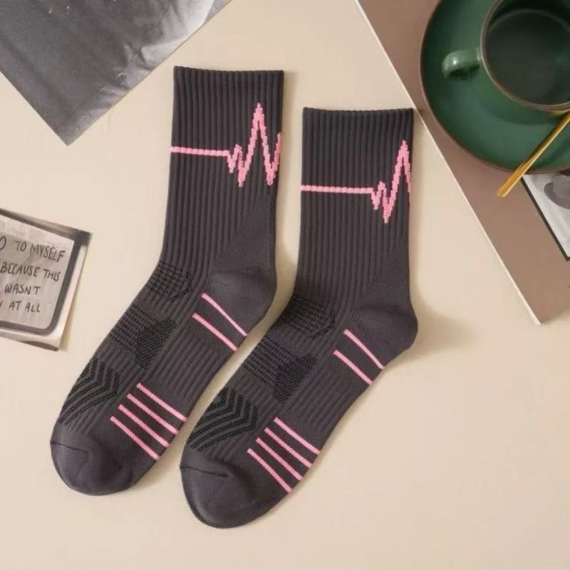 5Pairs Running Compression Socks for Men Crew Socks with Cushion Sport socks