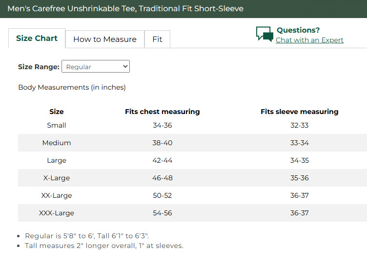 L.L.Bean Men’s Carefree Unshrinkable Tee, Traditional Fit Short-Sleeve