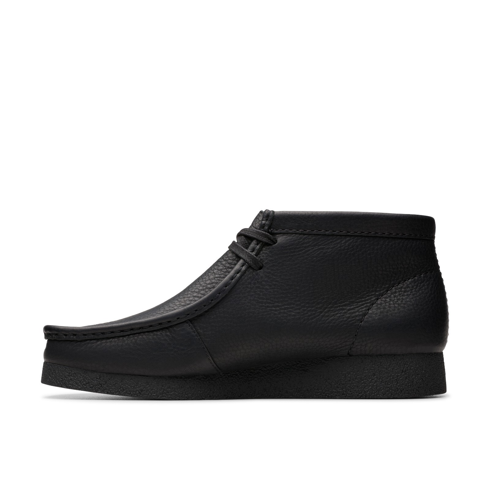 New Men Clarks Wallabee Evo Black Leather Rubber Bottom Comfortable Lace Shoes