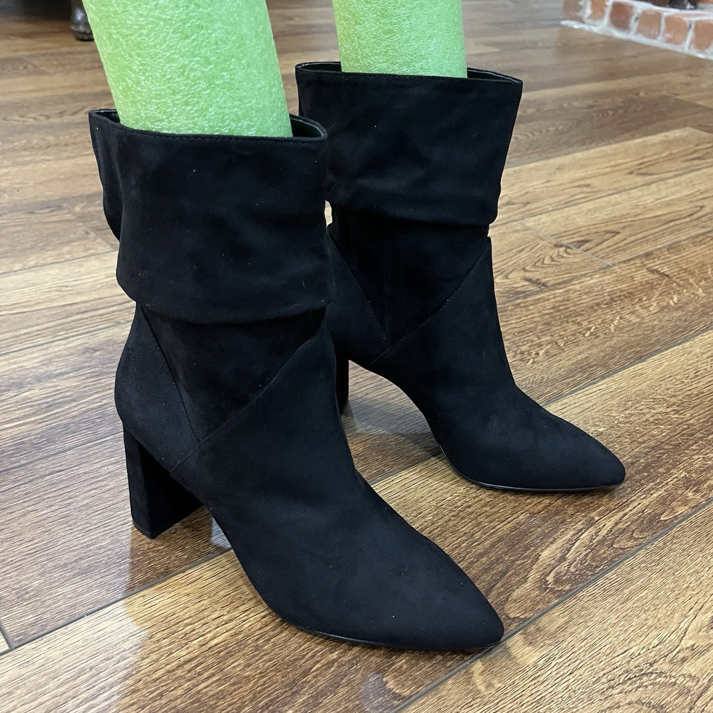 Jessica Simpson Black Textile Pointed Toe Pull On Ankle Boots 8.5 M