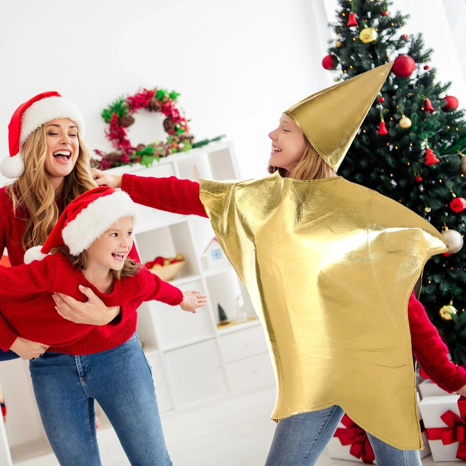 Gold Star Costume for Women Adults Christmas Costume Nativity Star Religion L…