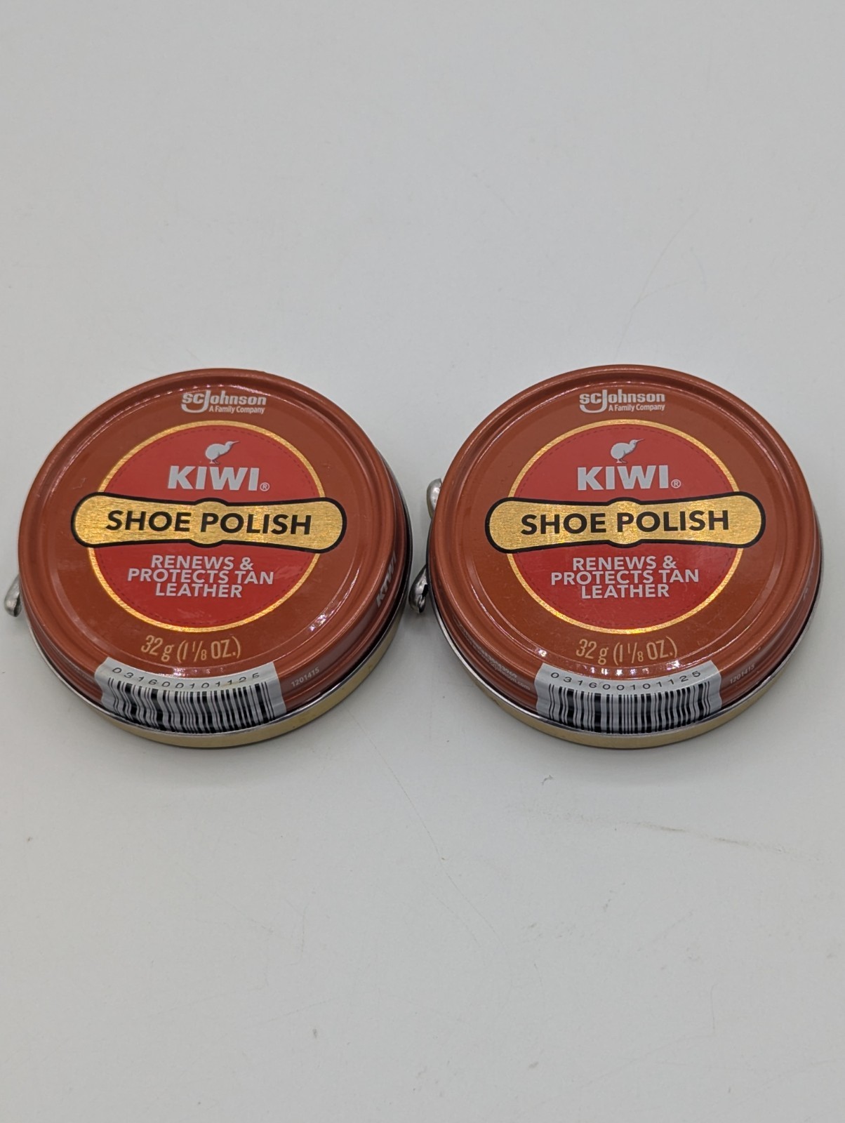 2-Pack Kiwi Tan Shoe Polish – Renews And Protects Tan Leather 1 1/8 oz New