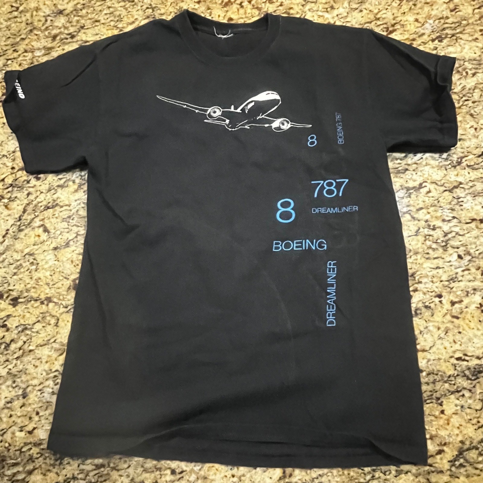 Boeing 787 Dreamliner Men S Black Graphic T-Shirt Aviation Airplane Short Sleeve
