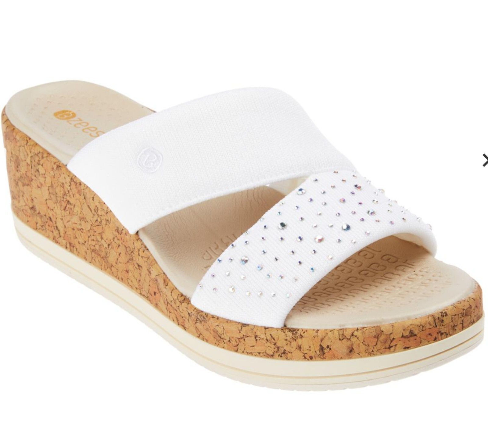 Bzees Riviera Machine Washable Wedge Sparkle Slides Sandal CHOOSE size & color