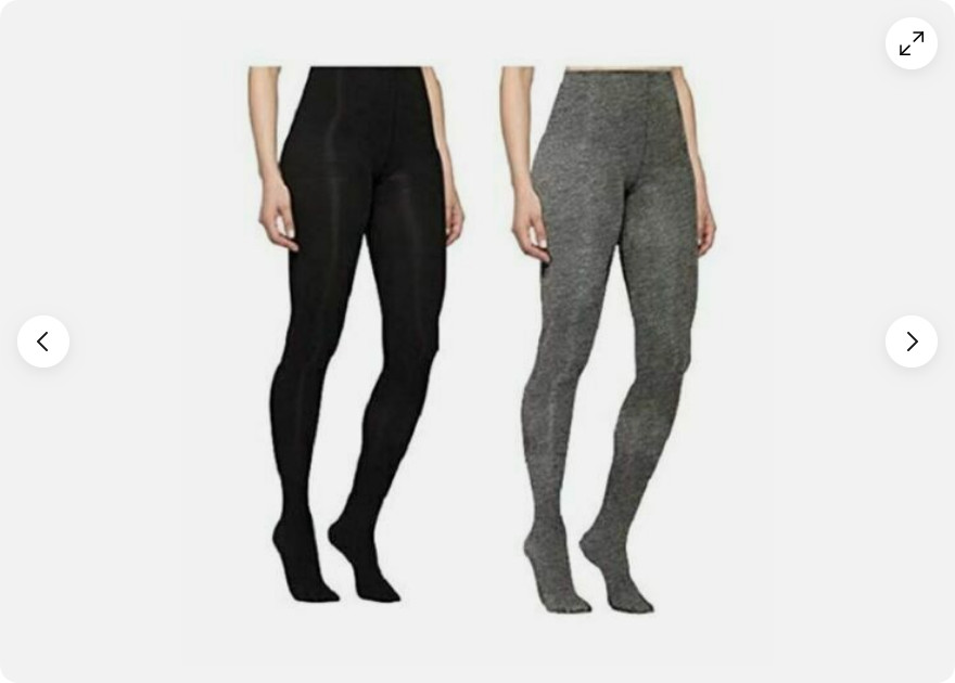 Yummie by Heather Thomson 2 Pack Opaque Tigh(BLACK/HEATHER GRAY L)NWT