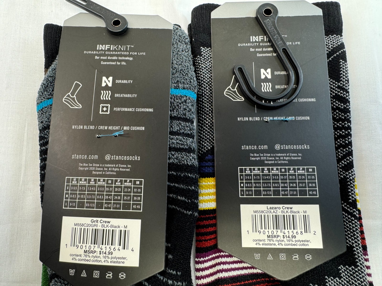 Stance UNISEX Athletic Socks 2 PACK Combo – Large ( M: 9-13 Shoe Size )