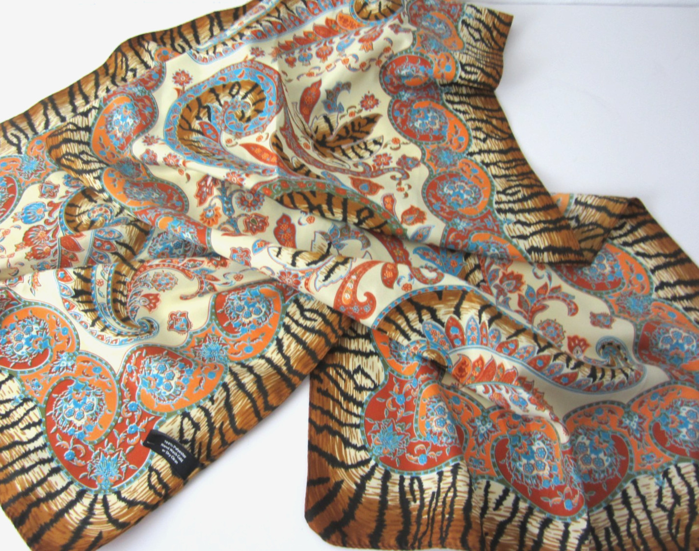 Amanda Blu Women Vintage 90s Scarf Rectangle Multifunctional Animal Paisley
