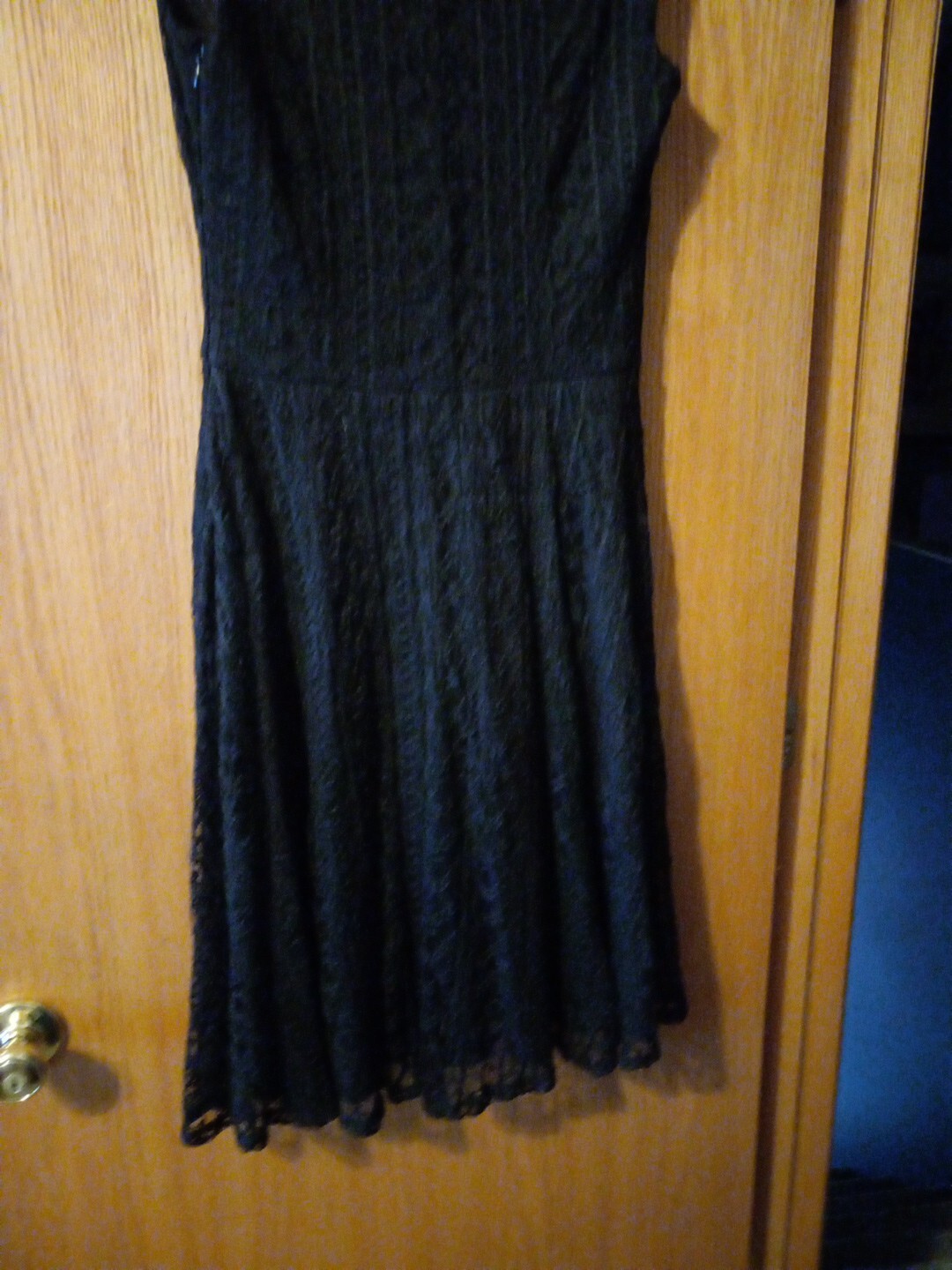 Womens Evan Picone Sleeveles Black Lace Dress Size 8 90% Nylon 10% Spandex Vneck