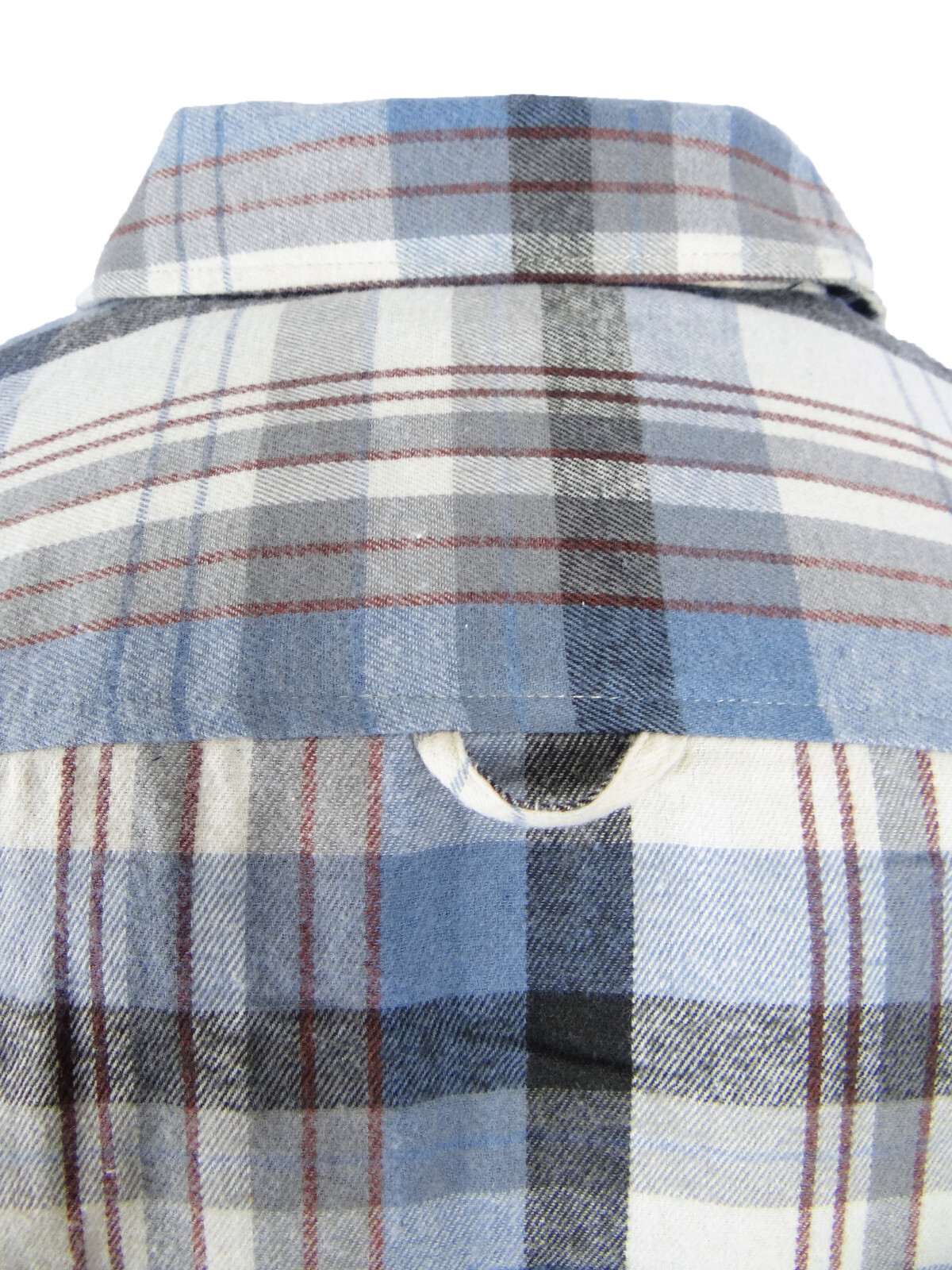 Plaid Flannel Men Shirt Very Soft Burnside Two Button Up Flap Pockets Slim Fit