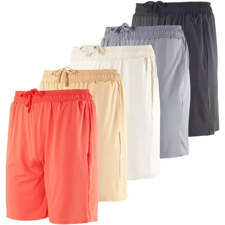 {5 Pack} Men’s Dry-Fit 7″ Sweat Resistant Workout Shorts with Pockets (S-3XL)
