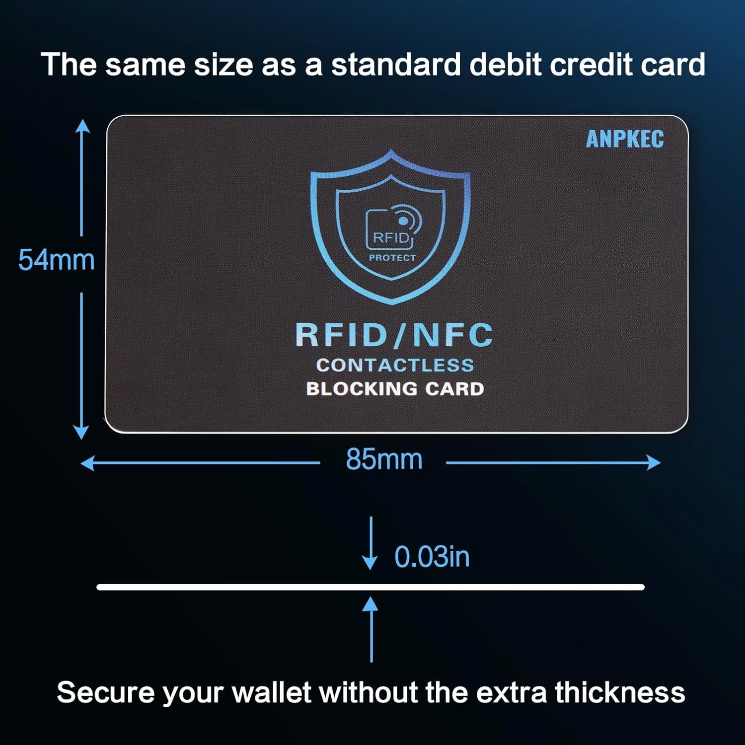 RFID Blocking Card (5 Pack) Slim RFID & NFC Blocker for Men & Women – 1 Card