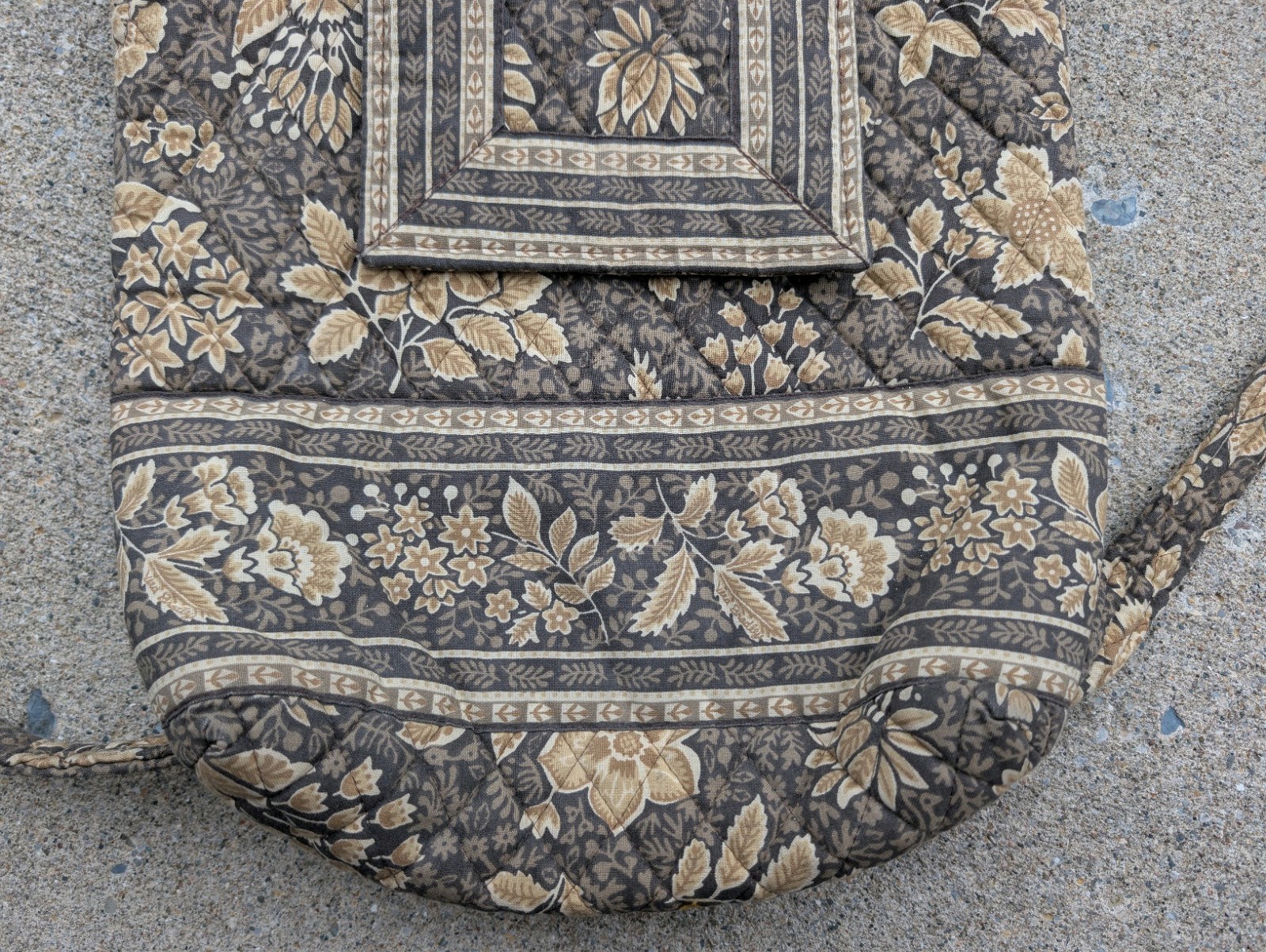 Vera Bradley Retired Rare Java Brown Mimi Style Backpack Lined Pencil Case
