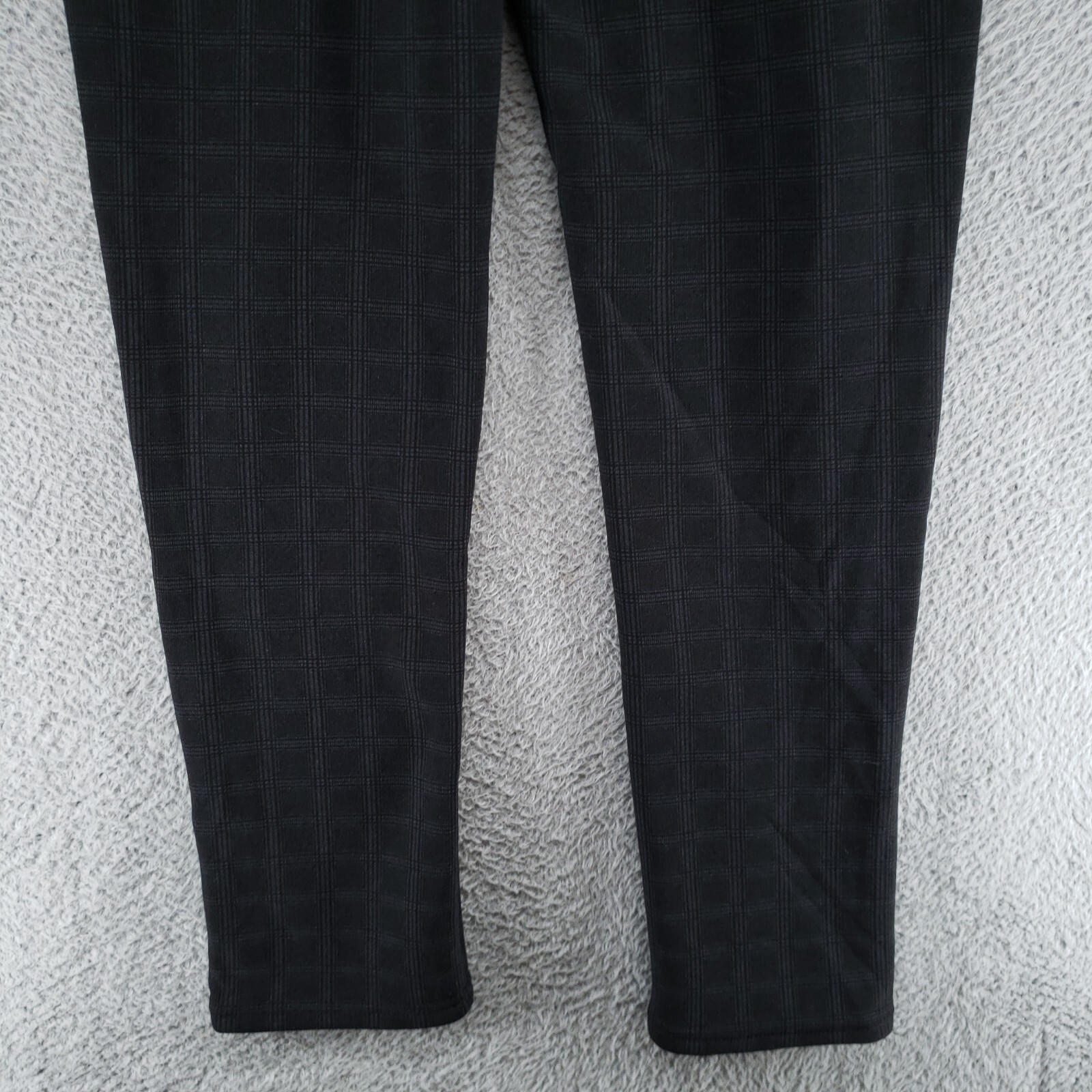 Dark Plaid Womens 4 Polyester Spandex Blend Dress Pants Gray