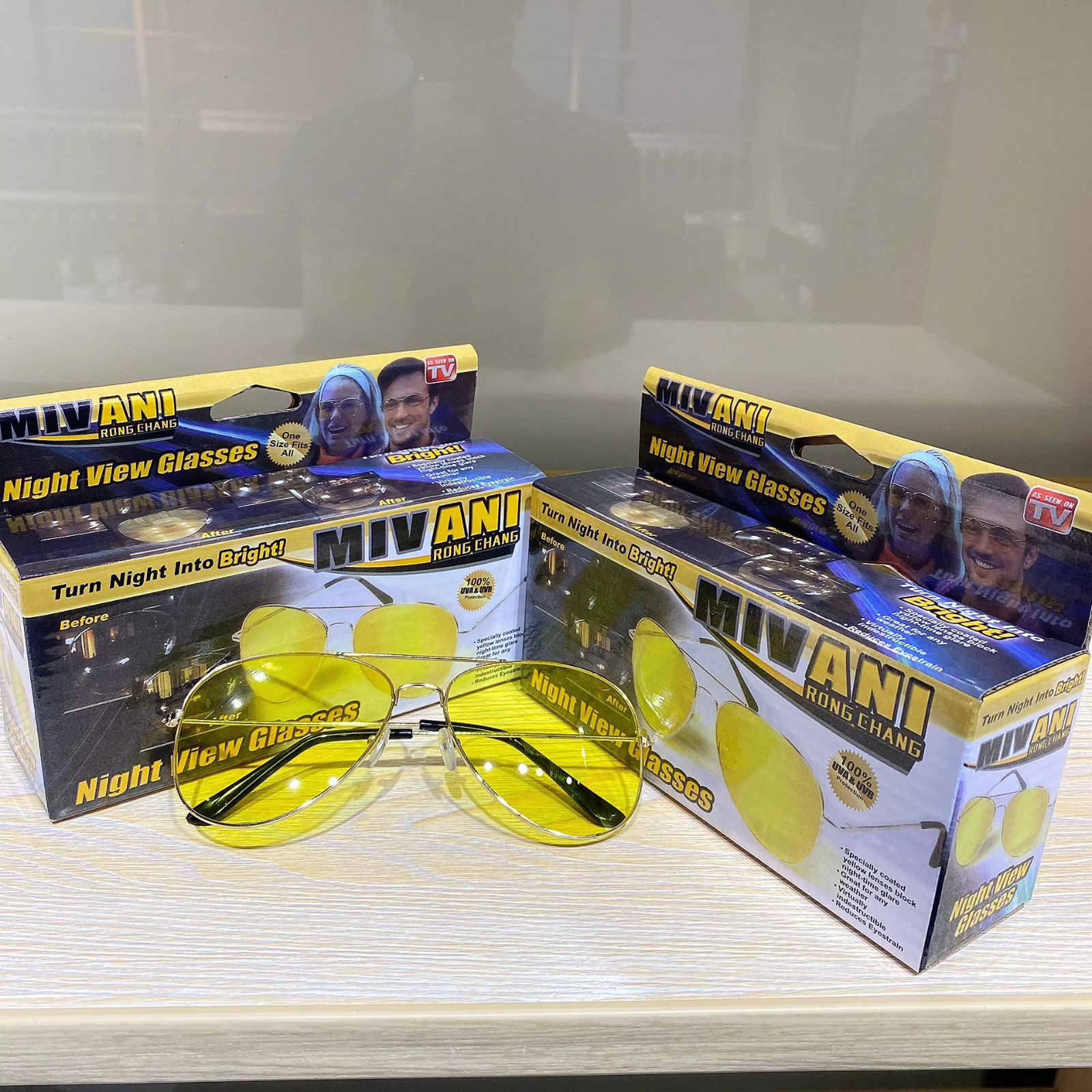 New As Seen On Tv Tac Night Vision Driving Glasses for Men Women HD Sunglasses