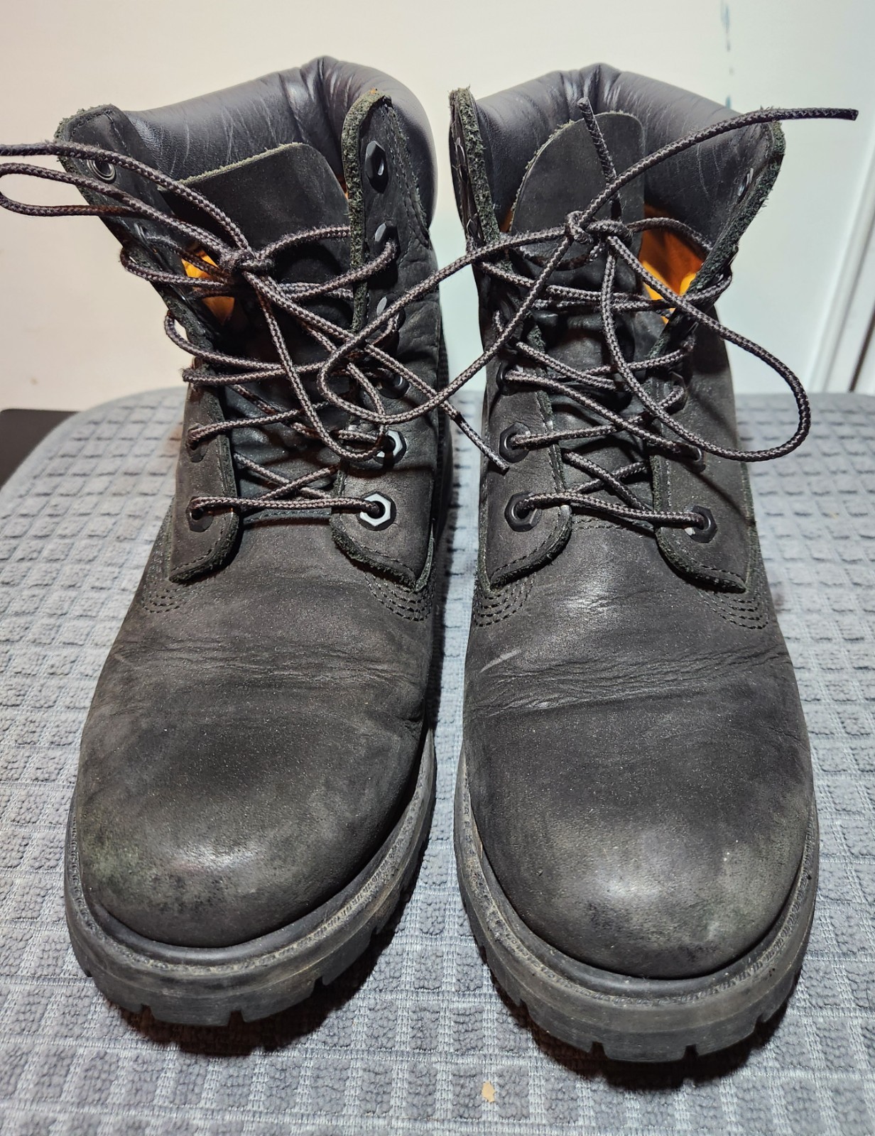 Timberland Premium 6-Inch Waterproof Boots Mens 8.5 Black Leather Insulated