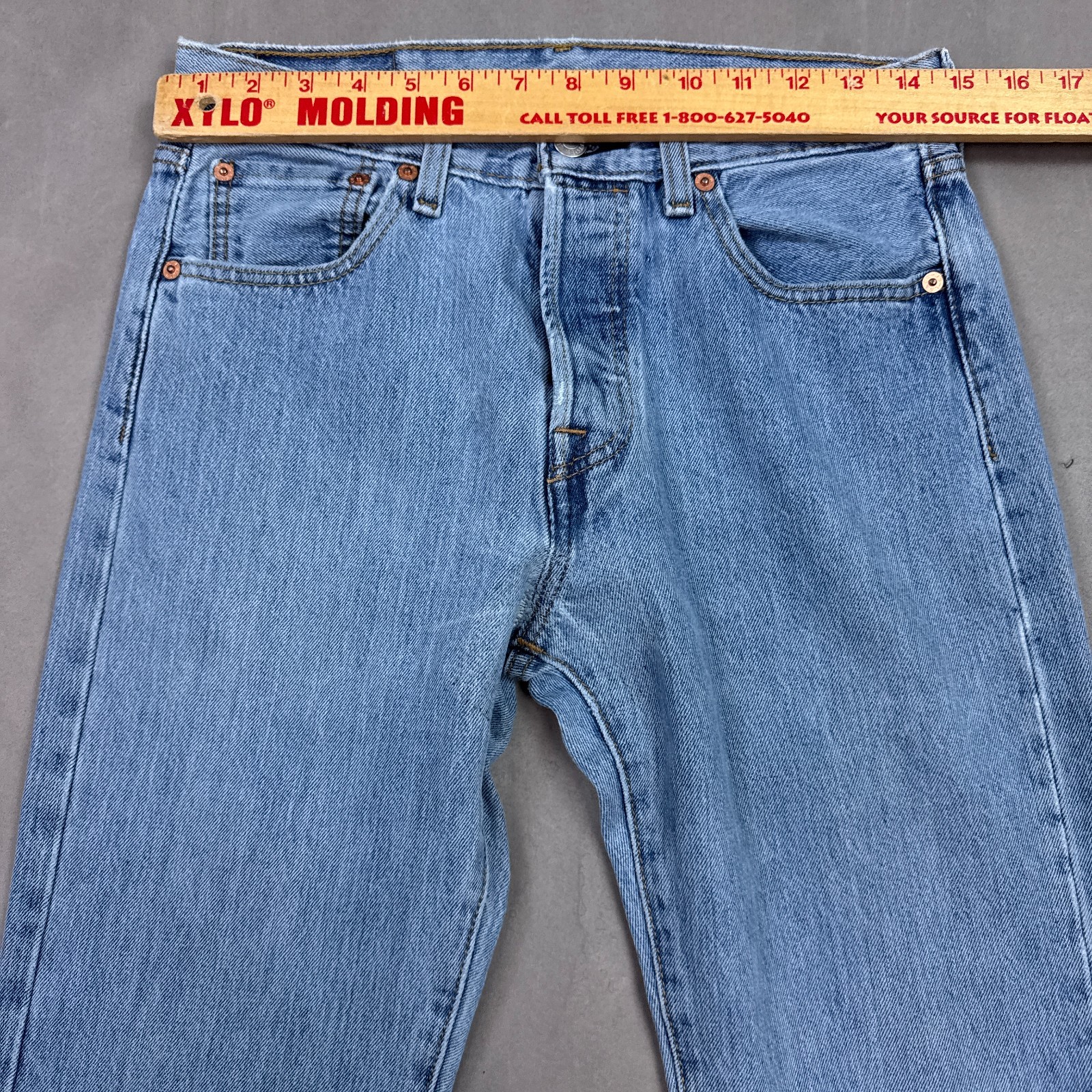 Levis 501 Jeans Mens 30×30 Blue Button Fly Pants Straight Repaired (Tag29x32)